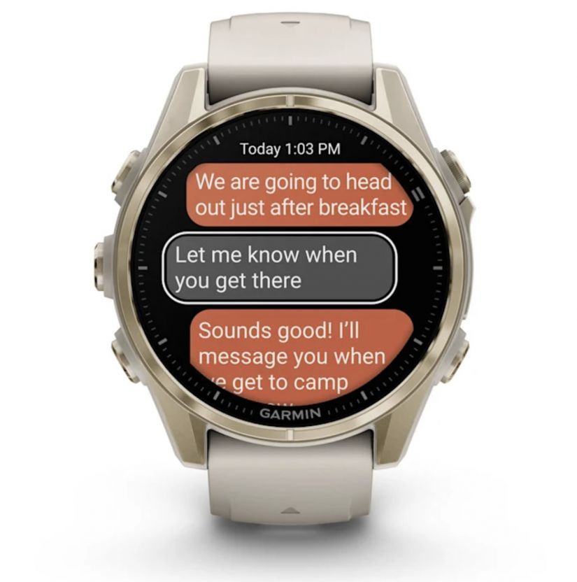 Смарт-часы Garmin Fenix 8 Amoled - 43 mm, Золотистый, дымчато-серый силиконовый ремешок 8