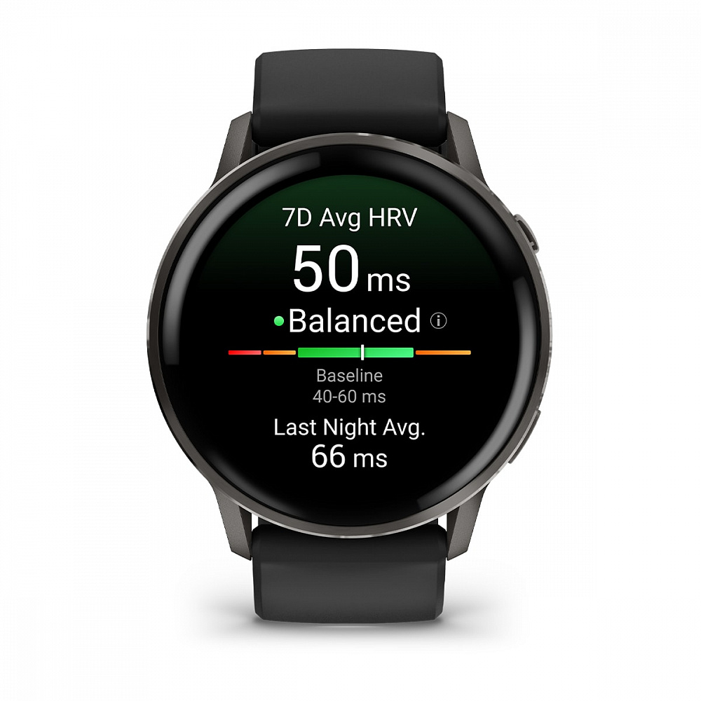 Смарт-часы Garmin Venu 4 - 45 mm, Темно-серый, черный силиконовый ремешок - фото 2