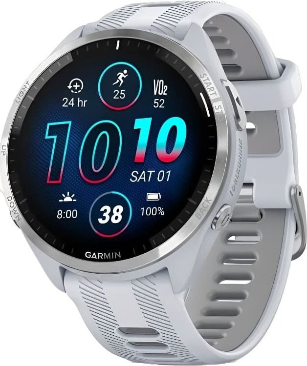 Смарт-часы Garmin Forerunner 965 - 47 mm, Белый, титановый безель, белый ремешок (010-02809-21)