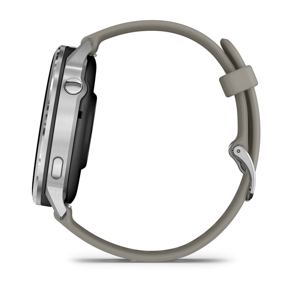 Смарт-часы Garmin Venu 4 - 45 mm, Серебристый, серый силиконовый ремешок 8