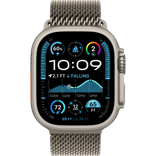 Смарт-часы Apple Watch Ultra 2 (2024) - 49 mm Natural Titanium case | ремешок Titanium Milanese Loop цвета Natural Titanium, размер L - фото 2