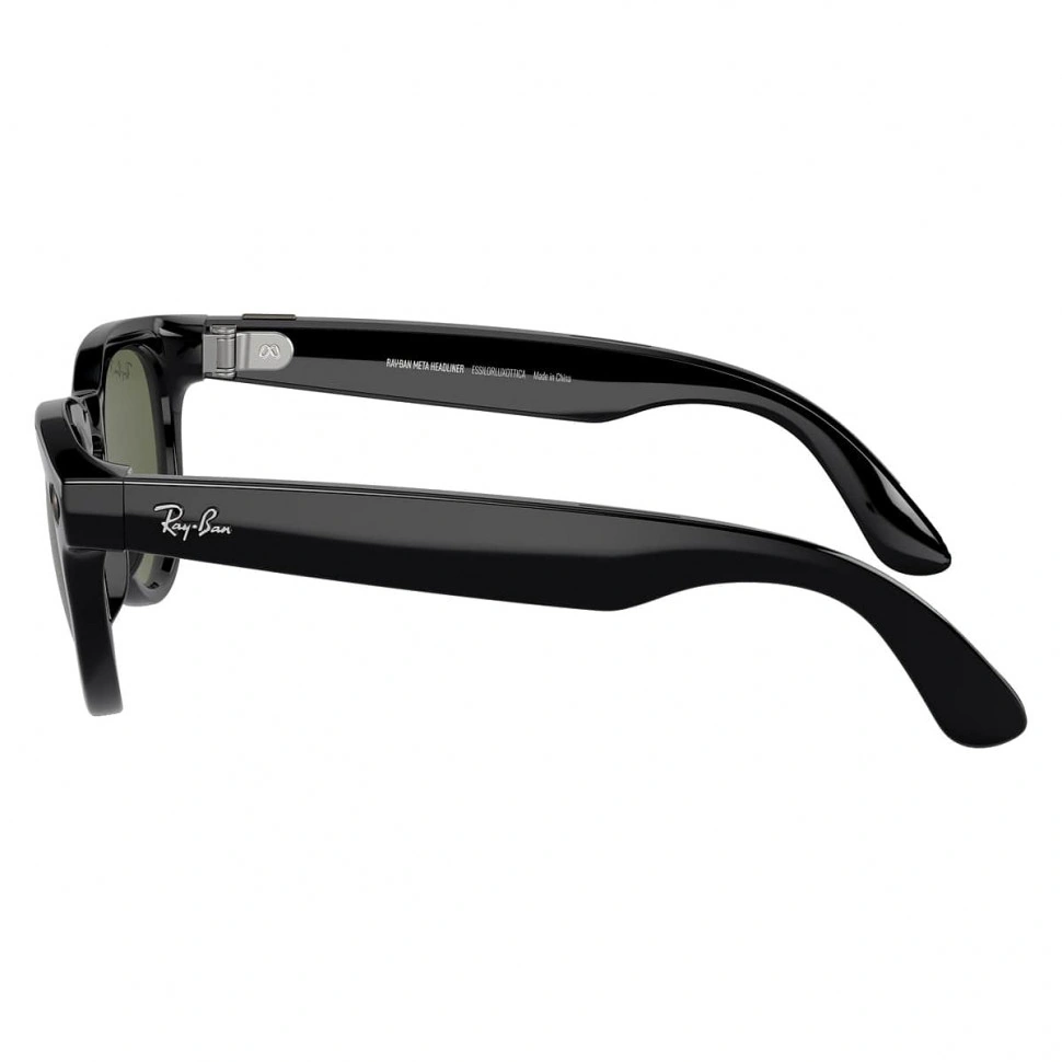 Умные очки Ray-Ban Meta Headliner RW4009 (Глянцевая чёрная оправа, линзы поляризованные зелёные), размер M - фото 3