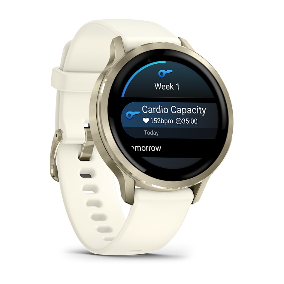 Смарт-часы Garmin Venu 4 - 41 mm, Лунно-золотистый, силиконовый ремешок цвета слоновой кости - фото 3