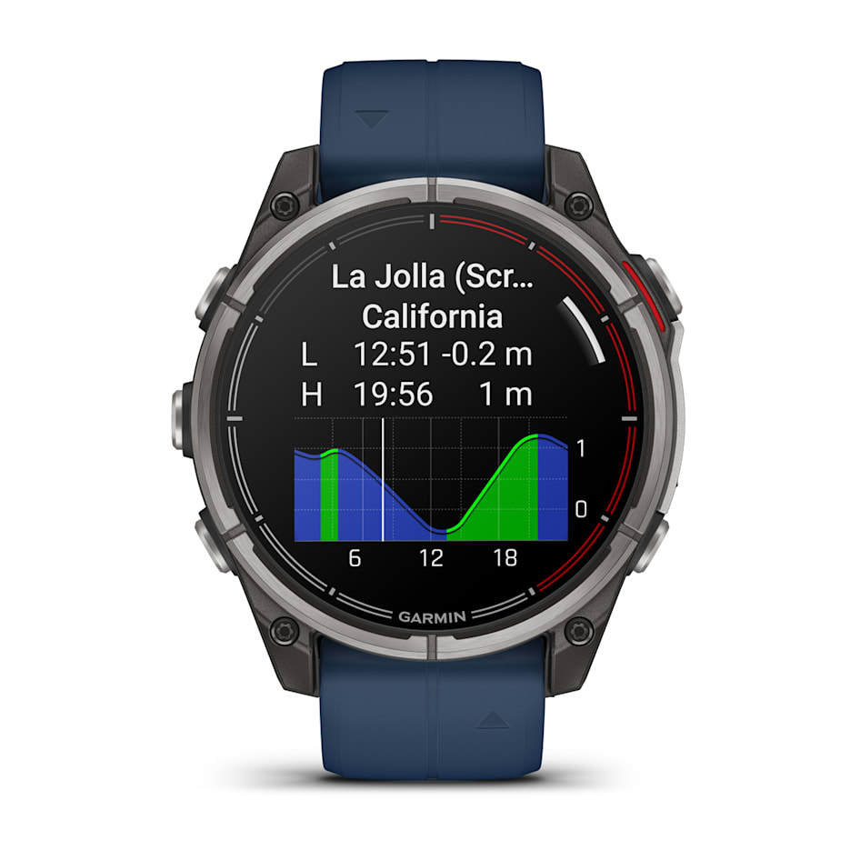 Смарт-часы Garmin Quatix 8 - 47 mm, Amoled, Sapphire, Титановый, синий силиконовый ремешок 6