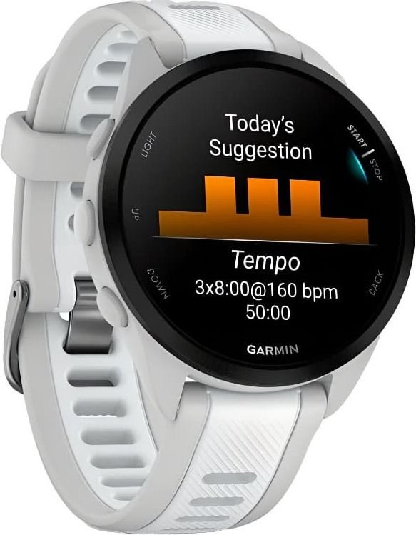 Смарт-часы Garmin Forerunner 165 - 43 mm, Белый с серым ремешком