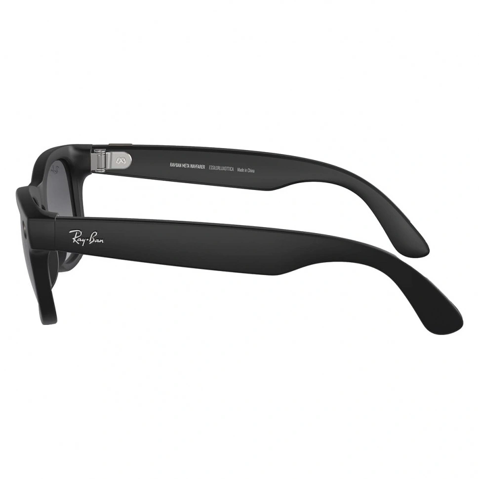 Умные очки Ray-Ban Meta Wayfarer RW4008 (Матовая чёрная оправа, линзы поляризованные графитовый градиент), размер L - фото 3