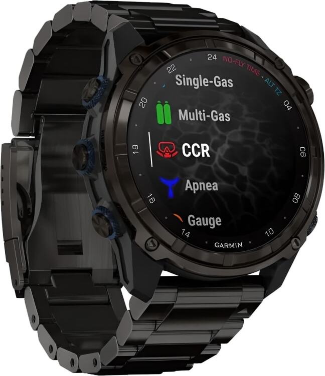 Смарт-часы Garmin Descent Mk3i - 51 mm, Титановый, угольно-серый безель с DLC-покрытием, титановый браслет - фото 3