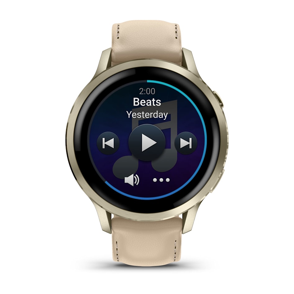 Смарт-часы Garmin Venu 4 - 41 mm, Лунно-золотистый, кожаный ремешок песочного цвета 4