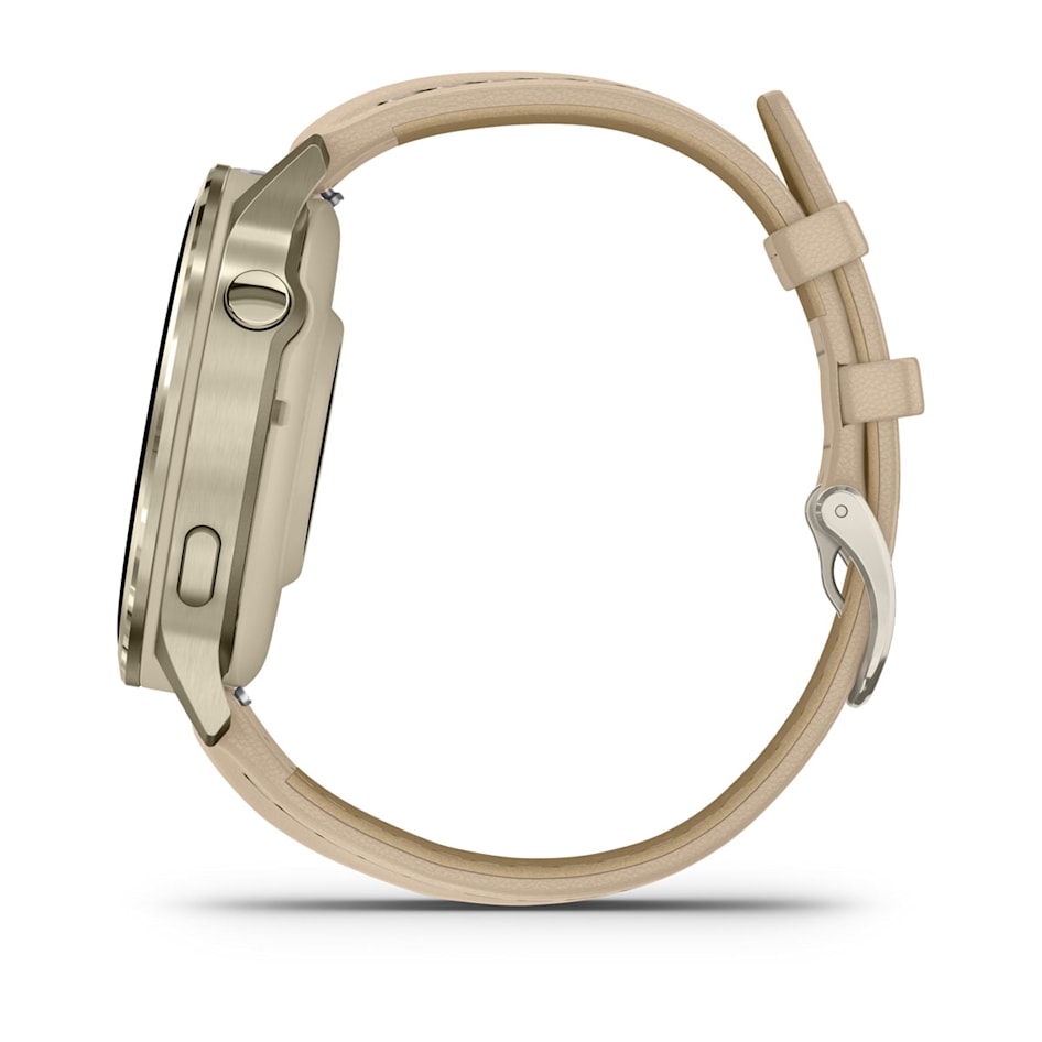 Смарт-часы Garmin Venu 4 - 41 mm, Лунно-золотистый, кожаный ремешок песочного цвета 8
