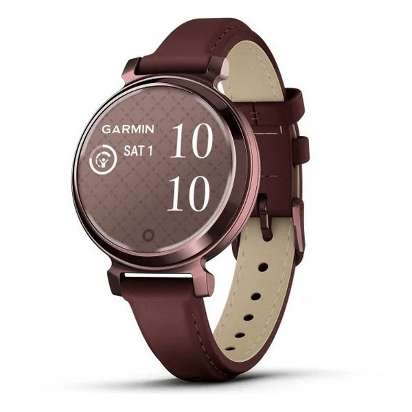 Смарт-часы Garmin Lily 2 - 35 mm, Classic с безелем темно-бронзового цвета, кожаный ремешок ежевичного цвета