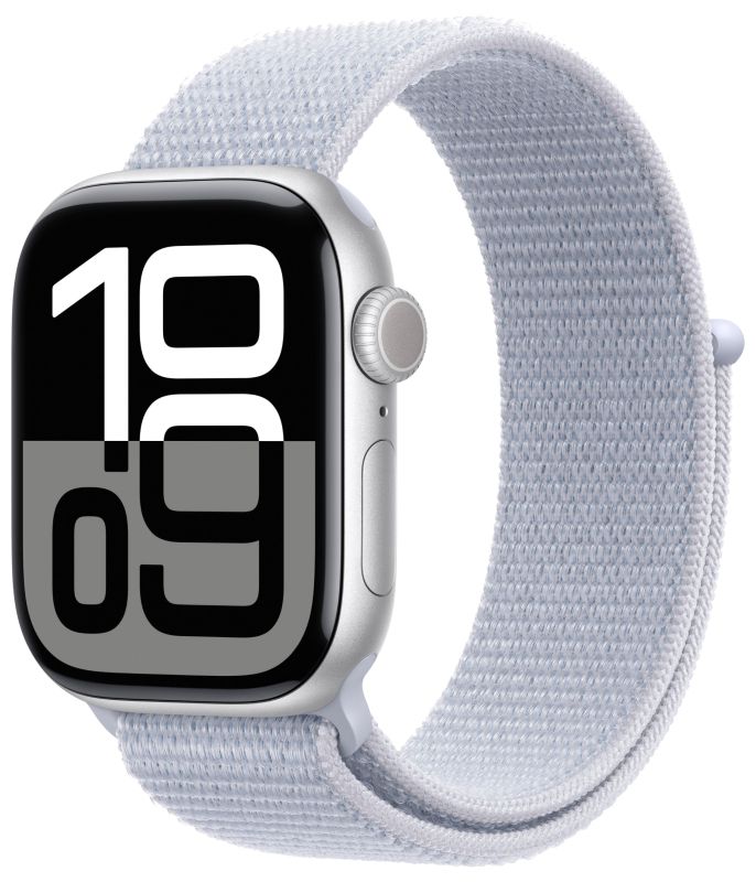 Смарт-часы Apple Watch S10 - 46 mm Алюминиевый корпус серебристый | ремешок Sport Loop | Дымчатый