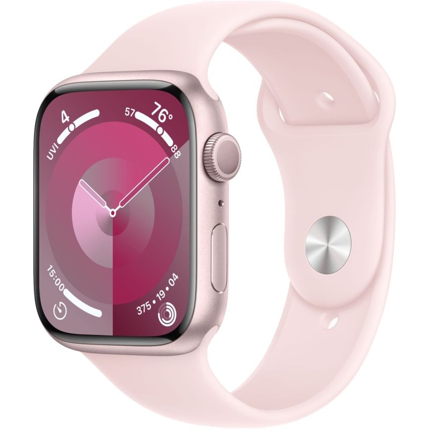 Смарт-часы Apple Watch S9 - 45 mm ремешок Sport band | Нежно-розовый, S/M