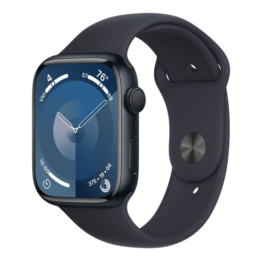 Смарт-часы Apple Watch S9 - 45 mm ремешок Sport band | Темная ночь, S/M