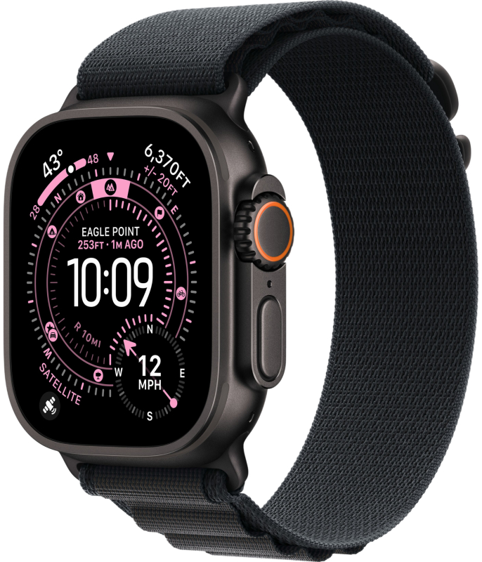 Умные часы Apple Watch Ultra 3 49 мм Black Titanium Ocean Band Черный