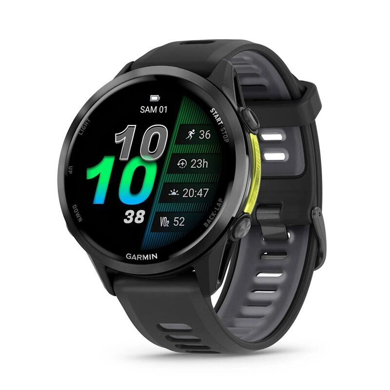 Смарт-часы Garmin Forerunner 970 - 47 mm, Черный, темно-серый титановый безель с DLC-покрытием, черно-серый ремешок (010-02969-00)