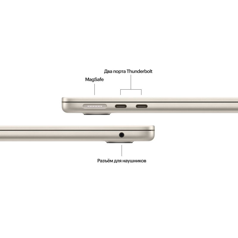Ноутбук Apple MacBook Air 13" M3 (2024) 8C CPU/8C GPU, 8 ГБ RAM, 256 ГБ SSD, Starlight 5