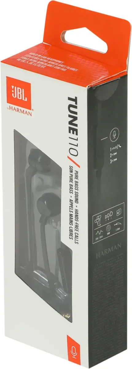 Наушники JBL Tune 110, 3.5 мм, внутриканальные, цвет Черный 6