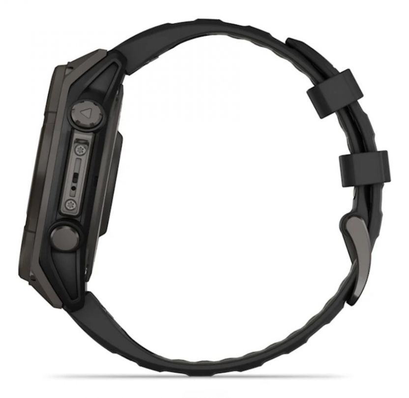 Смарт-часы Garmin Fenix 8 Solar Sapphire - 47 mm, Титановый, угольно-серый безель с DLC-покрытием, черный ремешок 3
