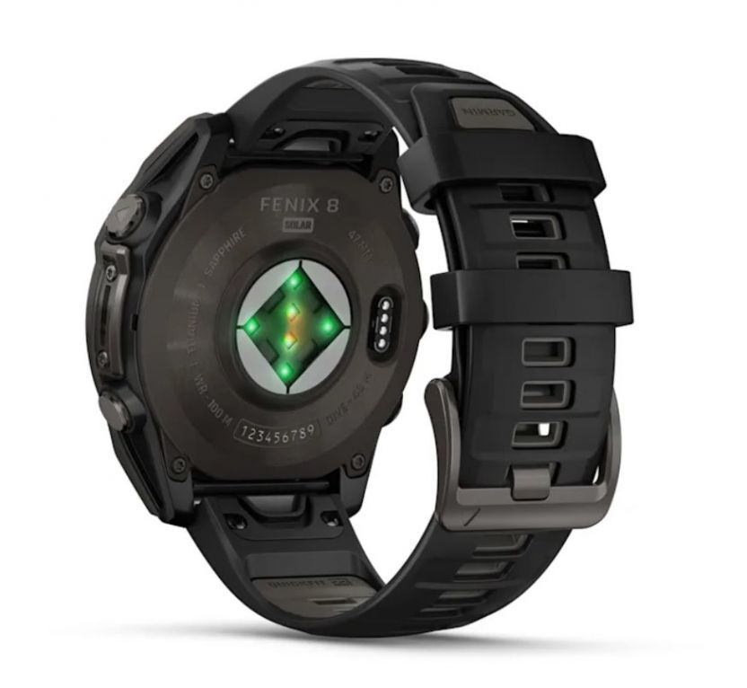 Смарт-часы Garmin Fenix 8 Solar Sapphire - 47 mm, Титановый, угольно-серый безель с DLC-покрытием, черный ремешок 4