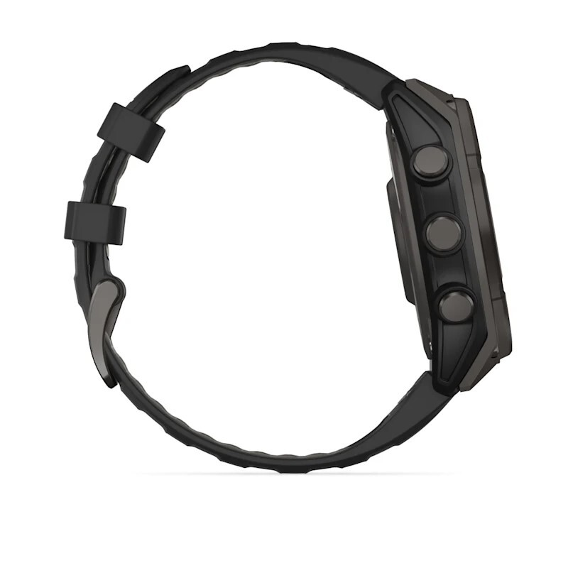 Смарт-часы Garmin Fenix 8 Solar Sapphire - 47 mm, Титановый, угольно-серый безель с DLC-покрытием, черный ремешок 5