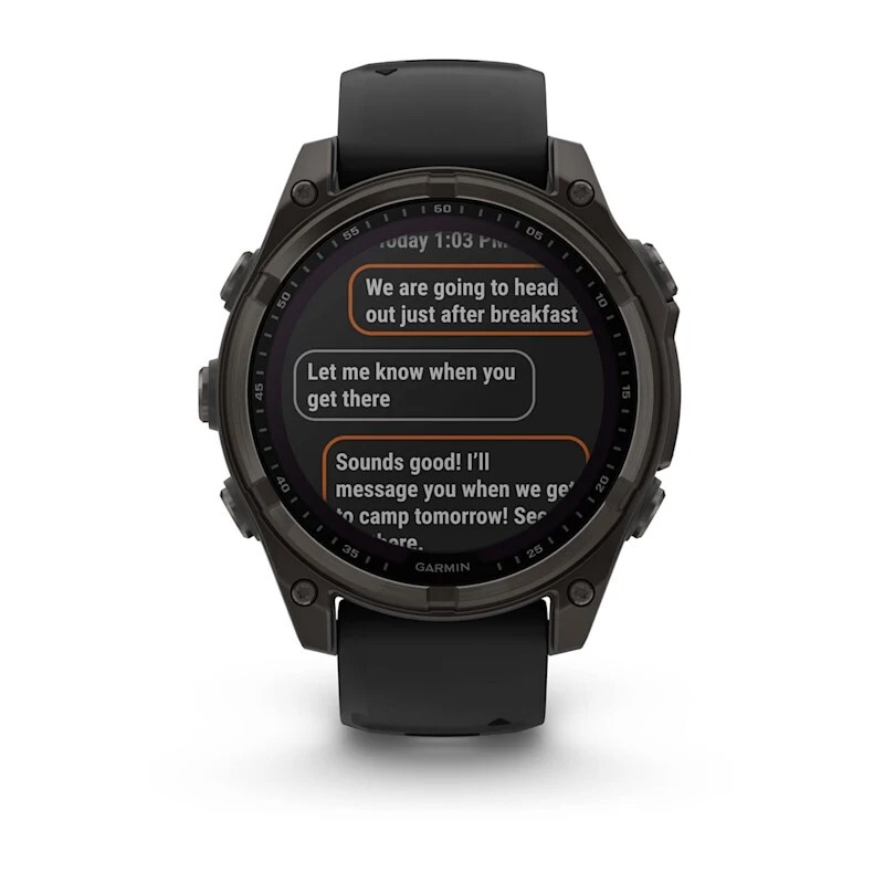 Смарт-часы Garmin Fenix 8 Solar Sapphire - 47 mm, Титановый, угольно-серый безель с DLC-покрытием, черный ремешок 6