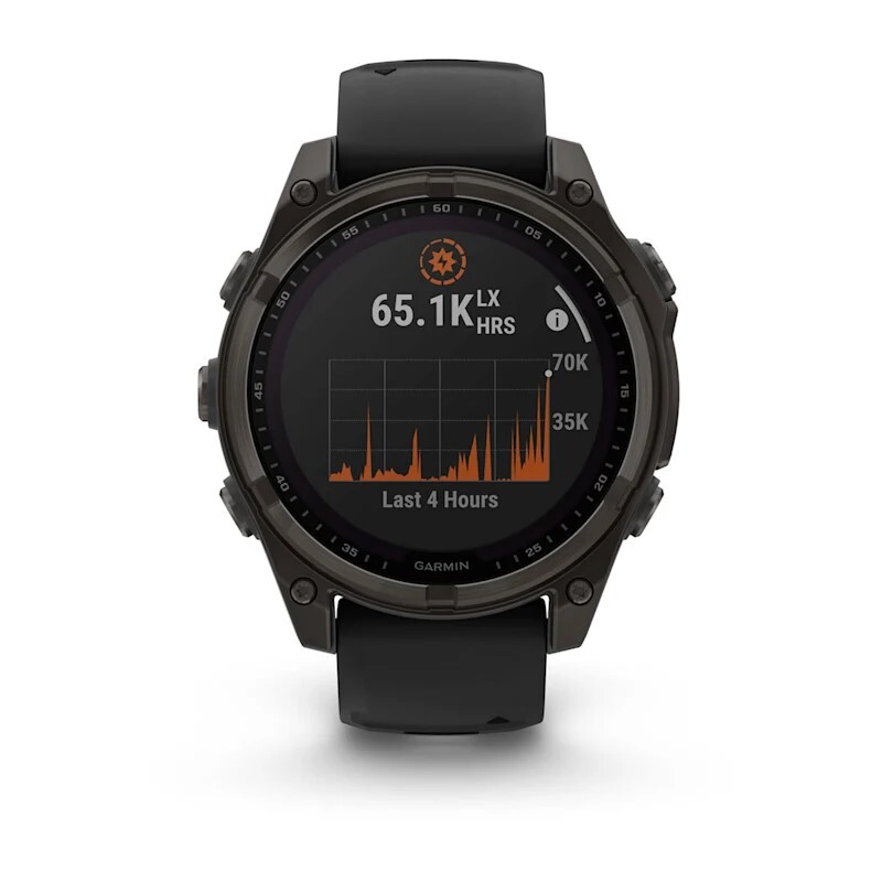 Смарт-часы Garmin Fenix 8 Solar Sapphire - 47 mm, Титановый, угольно-серый безель с DLC-покрытием, черный ремешок 7