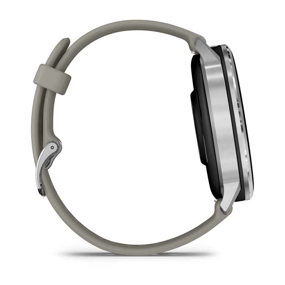 Смарт-часы Garmin Venu 4 - 45 mm, Серебристый, серый силиконовый ремешок 5