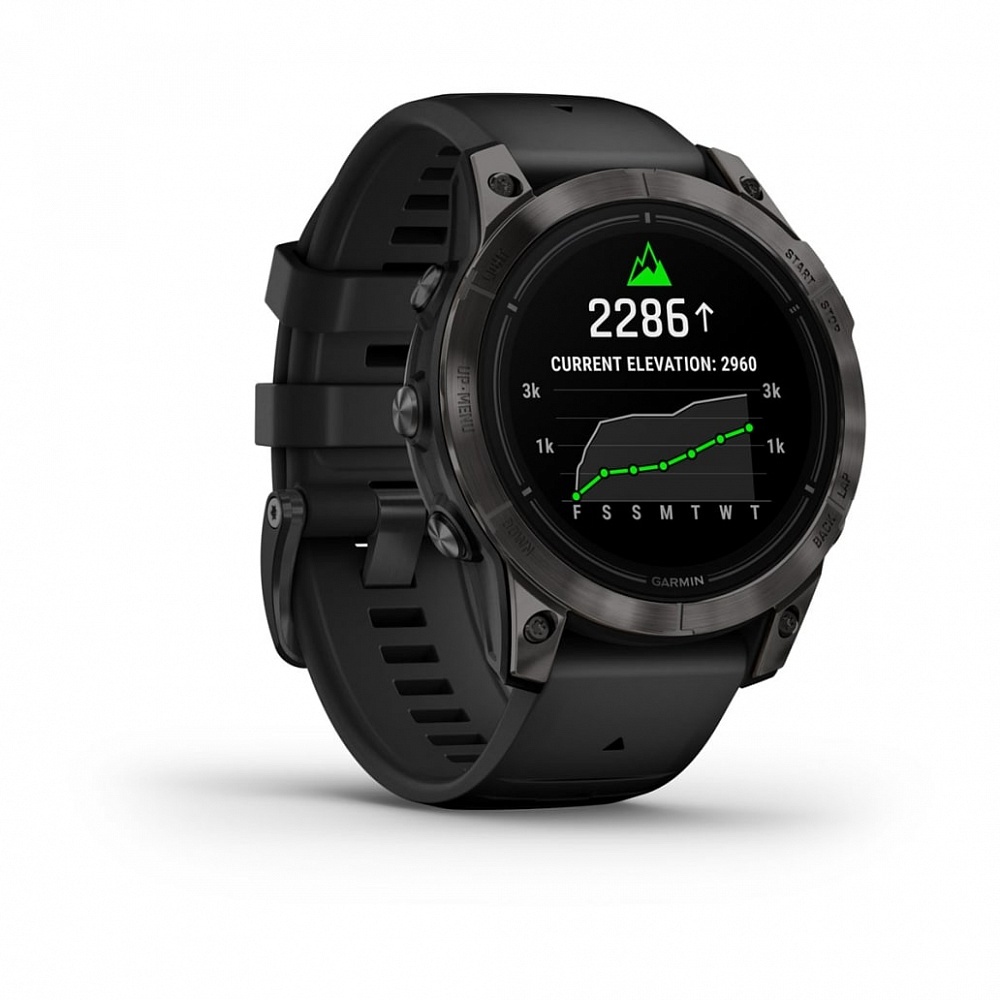Смарт-часы Garmin Epix Pro (Gen 2) Sapphire Edition - 47 mm, Титановый, угольно-серый безель с DLC-покрытием, черный ремешок - фото 3