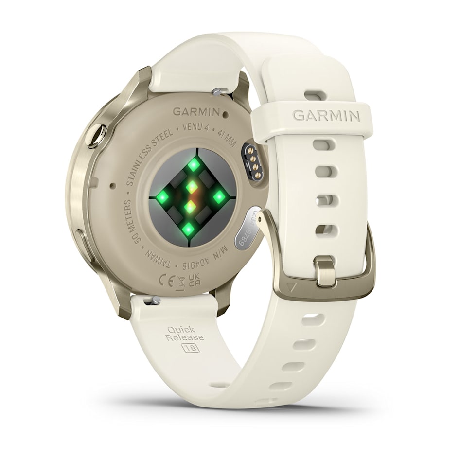 Смарт-часы Garmin Venu 4 - 41 mm, Лунно-золотистый, силиконовый ремешок цвета слоновой кости 7