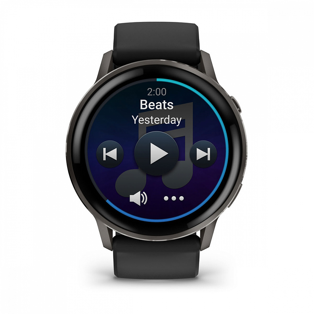 Смарт-часы Garmin Venu 4 - 45 mm, Темно-серый, черный силиконовый ремешок 4