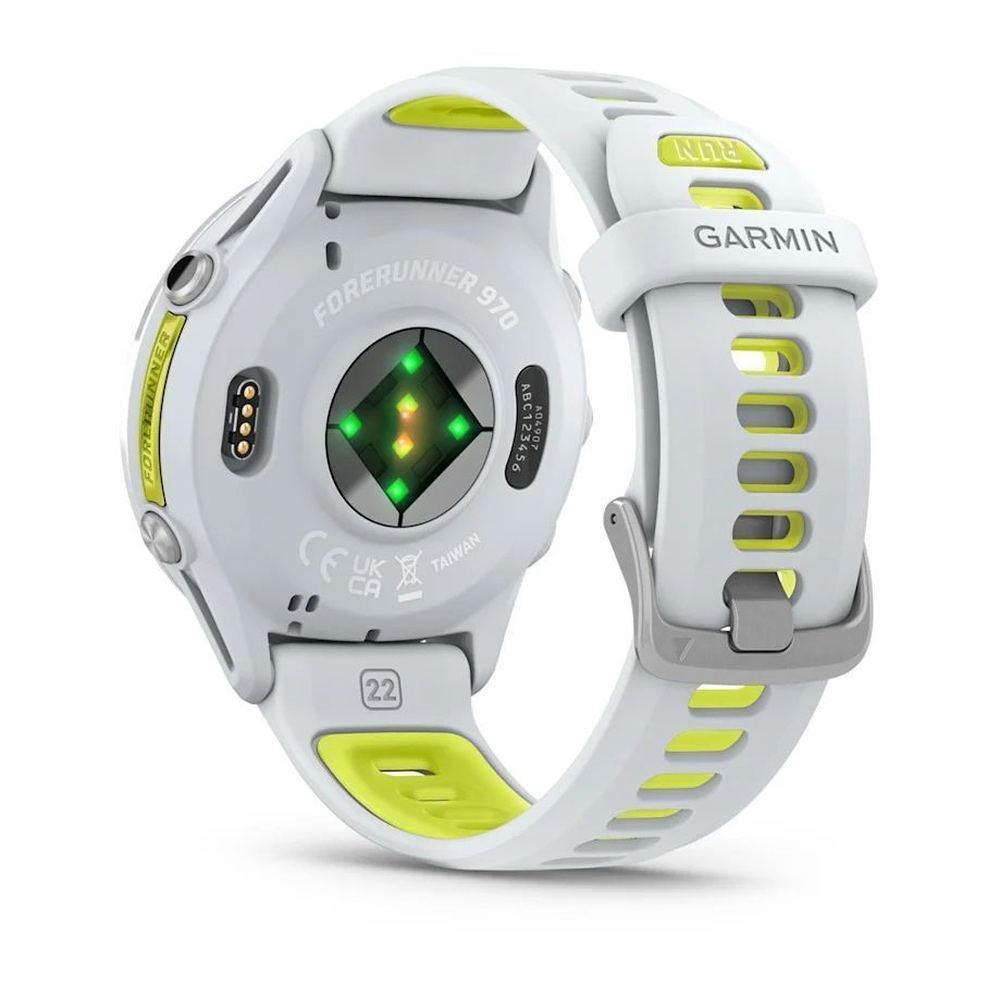 Смарт-часы Garmin Forerunner 970 - 47 mm, Белый, титановый безель, бело-зеленый ремешок (010-02969-01) 6