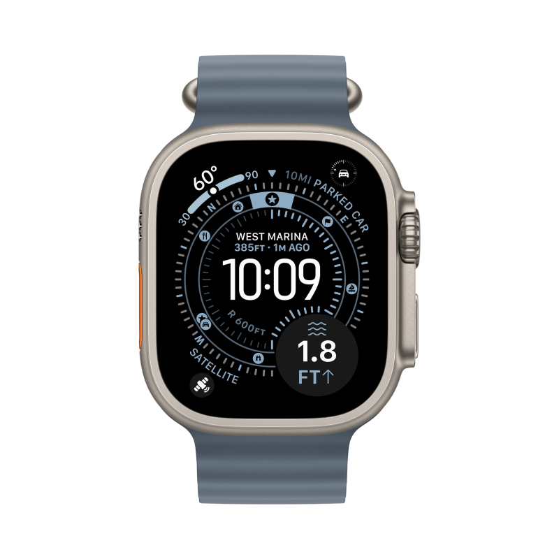 Умные часы Apple Watch Ultra 3 49 мм Natural Titanium Alpine Loop Голубой - фото 3