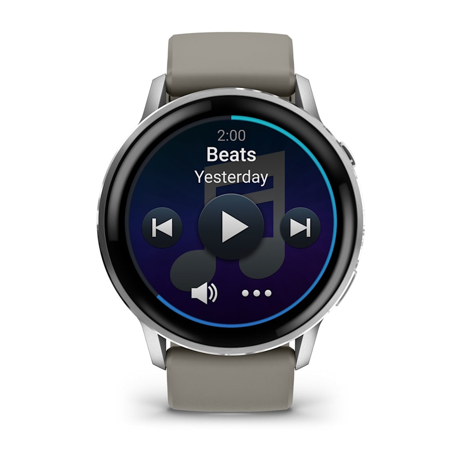 Смарт-часы Garmin Venu 4 - 45 mm, Серебристый, серый силиконовый ремешок 4