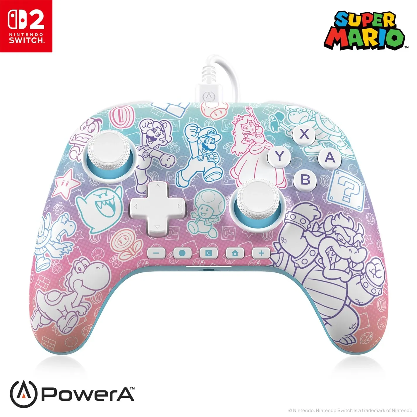 Контроллер PowerA Advantage Wired Mushroom Kingdom для Nintendo Switch 2
