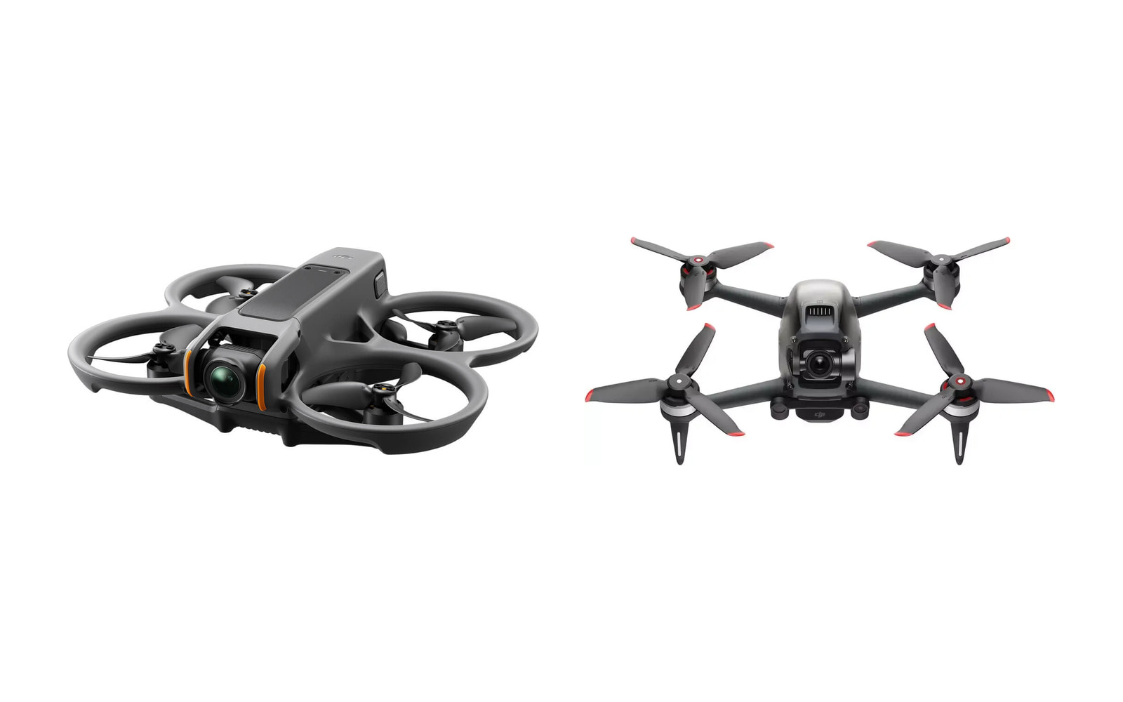DJI Avata 2 и DJI FPV на белом фоне