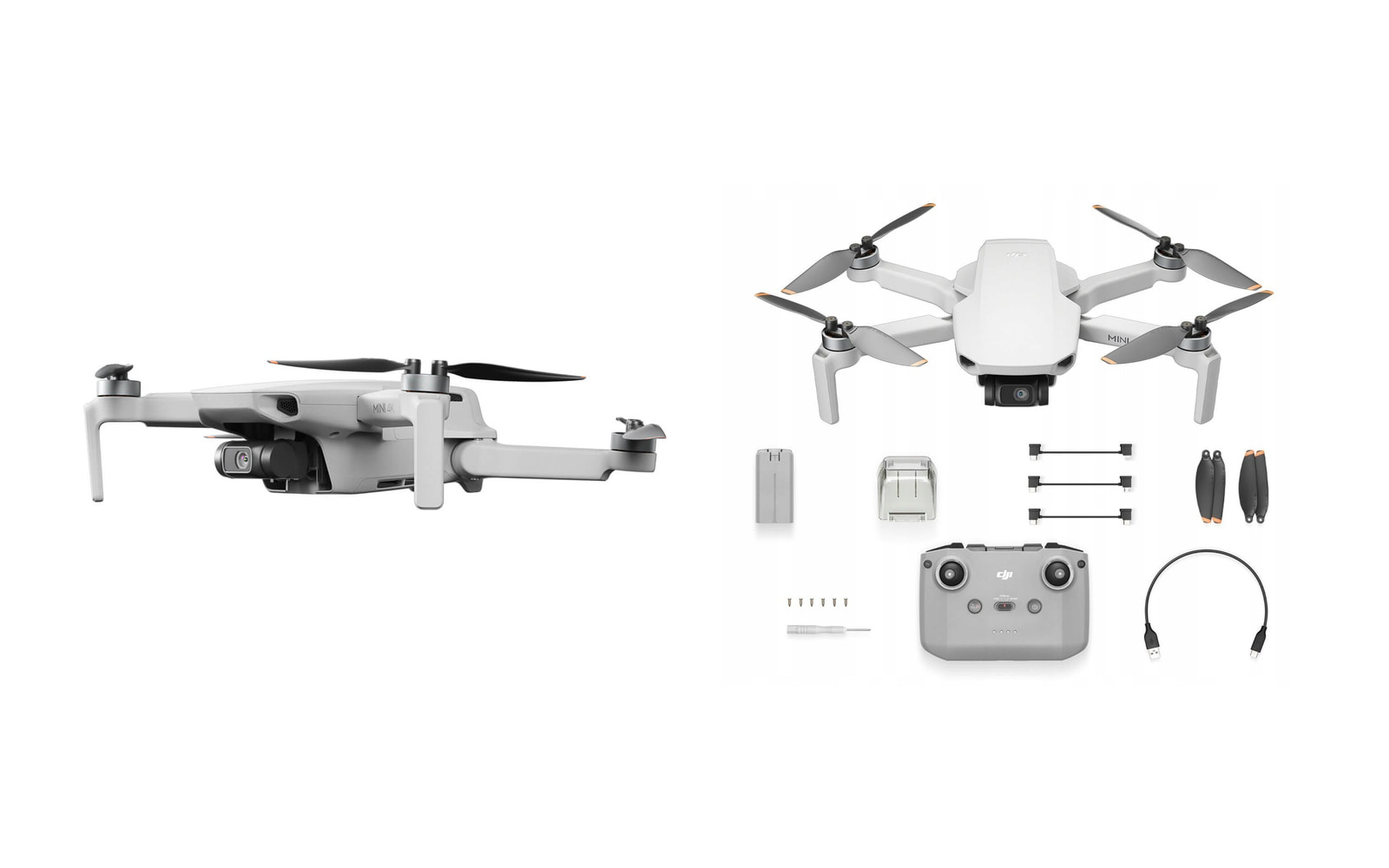 DJI Mini 4K с пультом, хабом и аккумуляторами