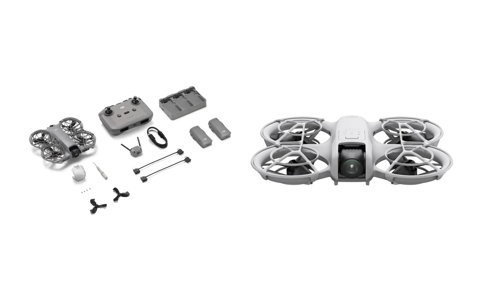 DJI Neo 2 и DJI Neo на белом фоне