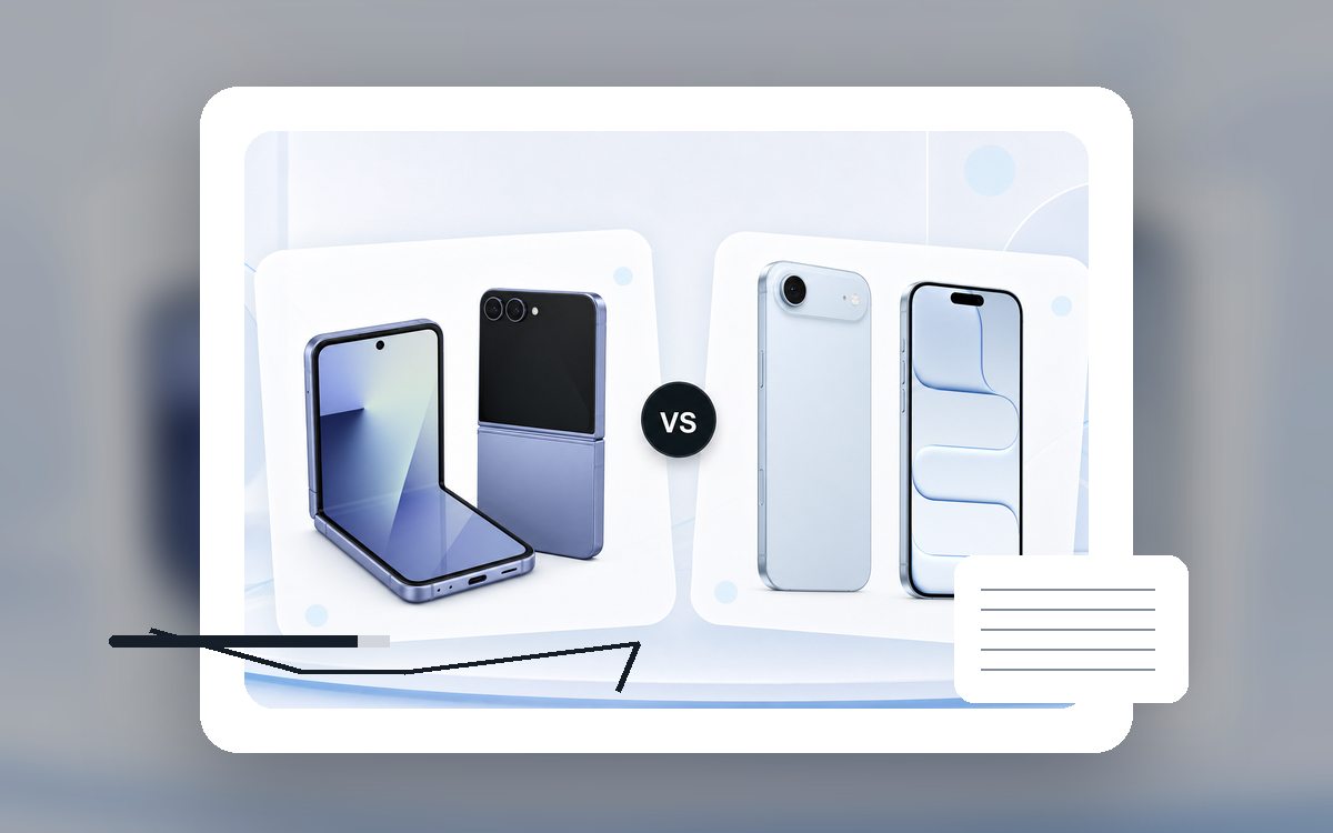 Galaxy Z Flip 7 или iPhone 17 Air: крупный план товара для выбора