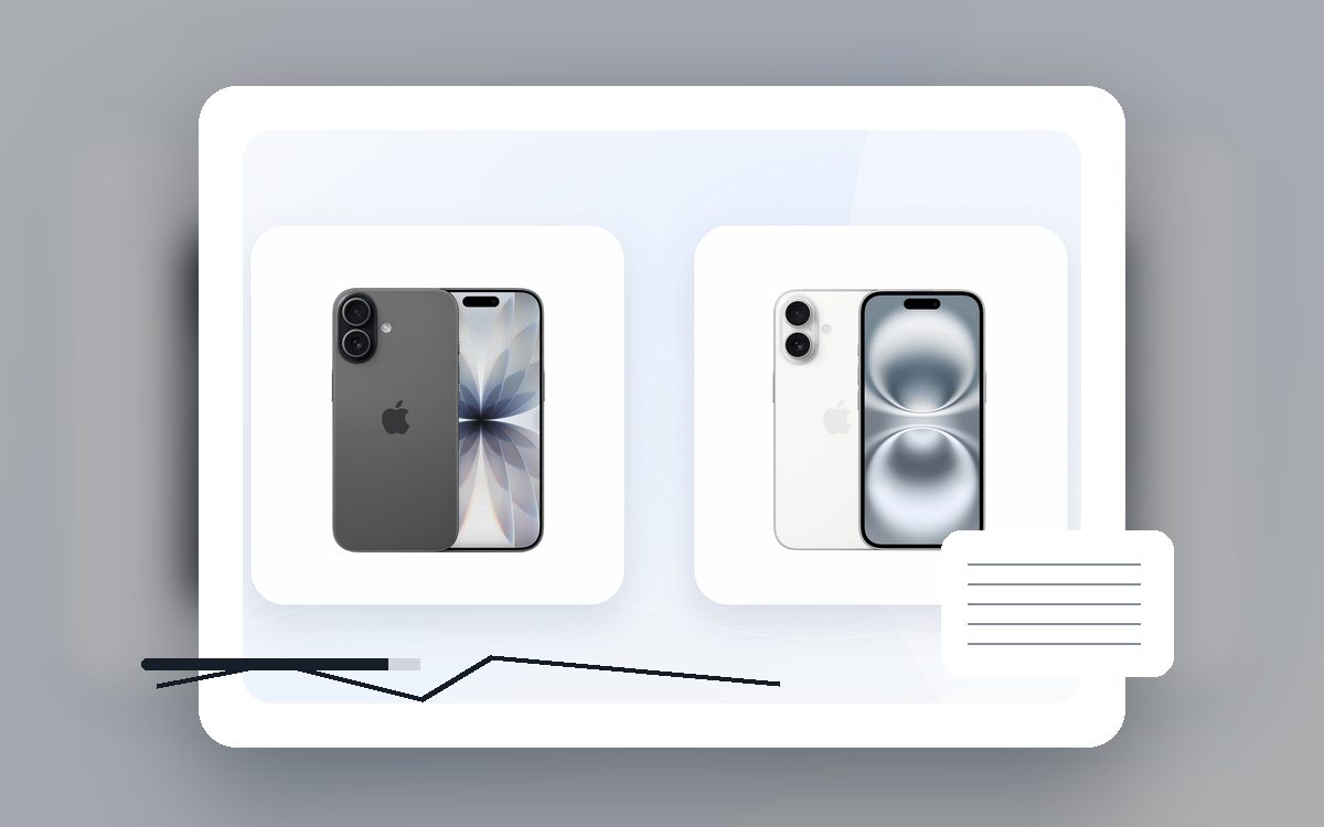 iPhone 17 или iPhone 16: крупный план товара для выбора