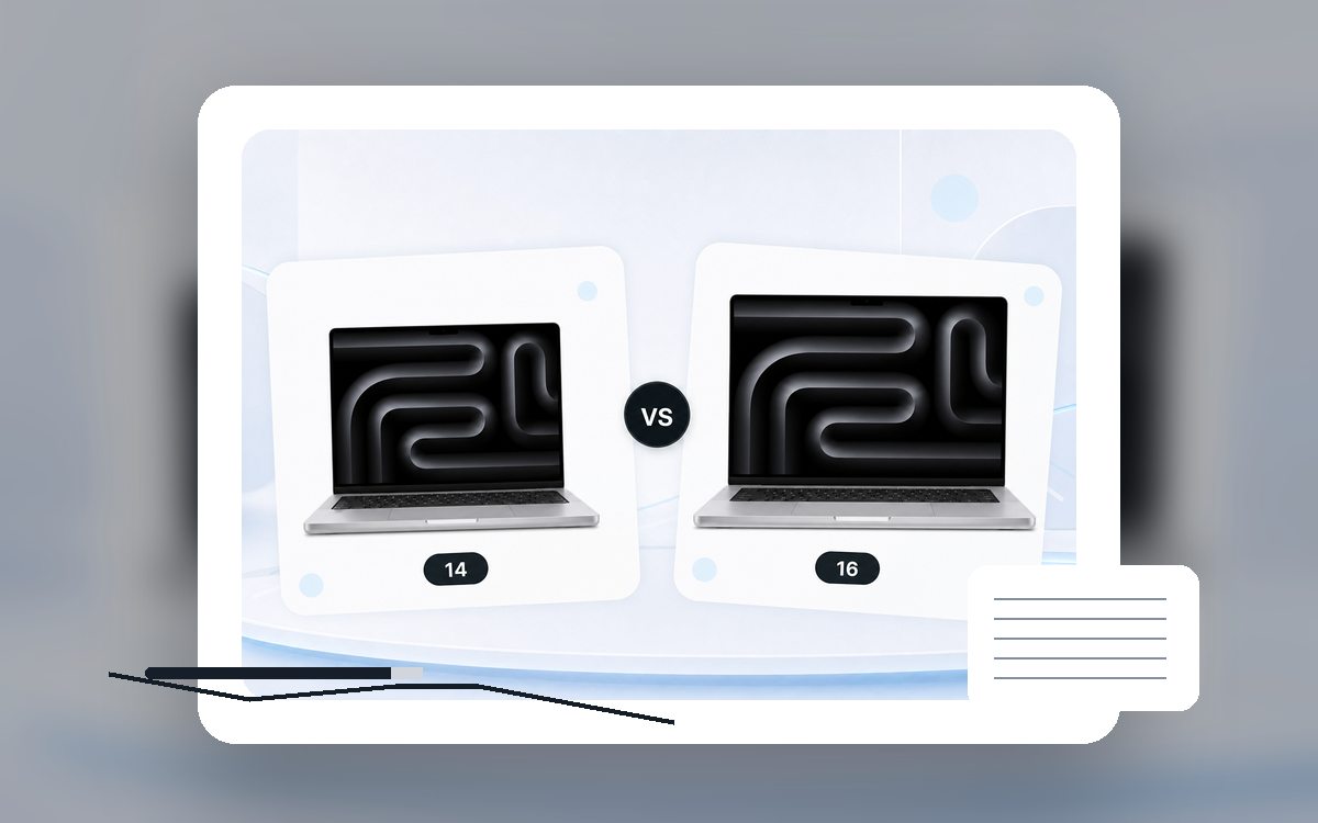 MacBook Pro 14 или 16: крупный план товара для выбора