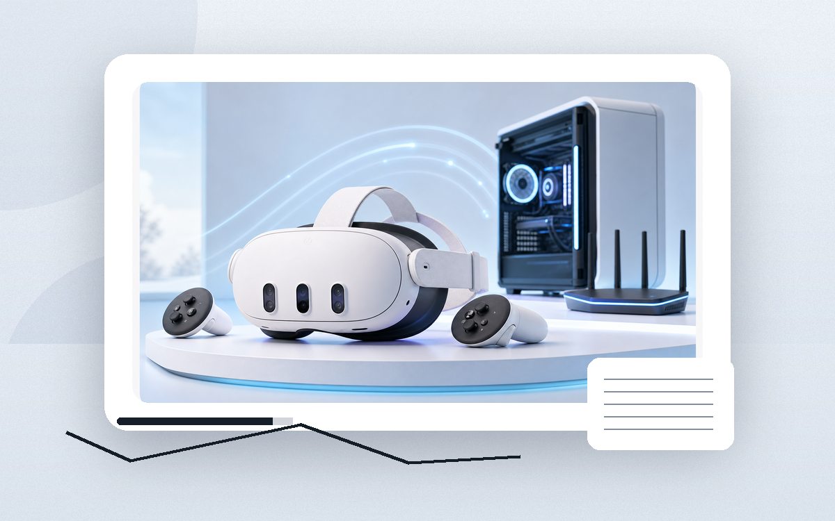Meta Quest 3 для PC VR и SteamVR: общий вид товара и комплекта Signal