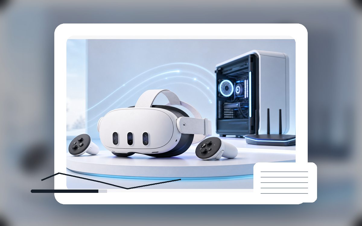 Meta Quest 3 для PC VR и SteamVR: крупный план товара для выбора