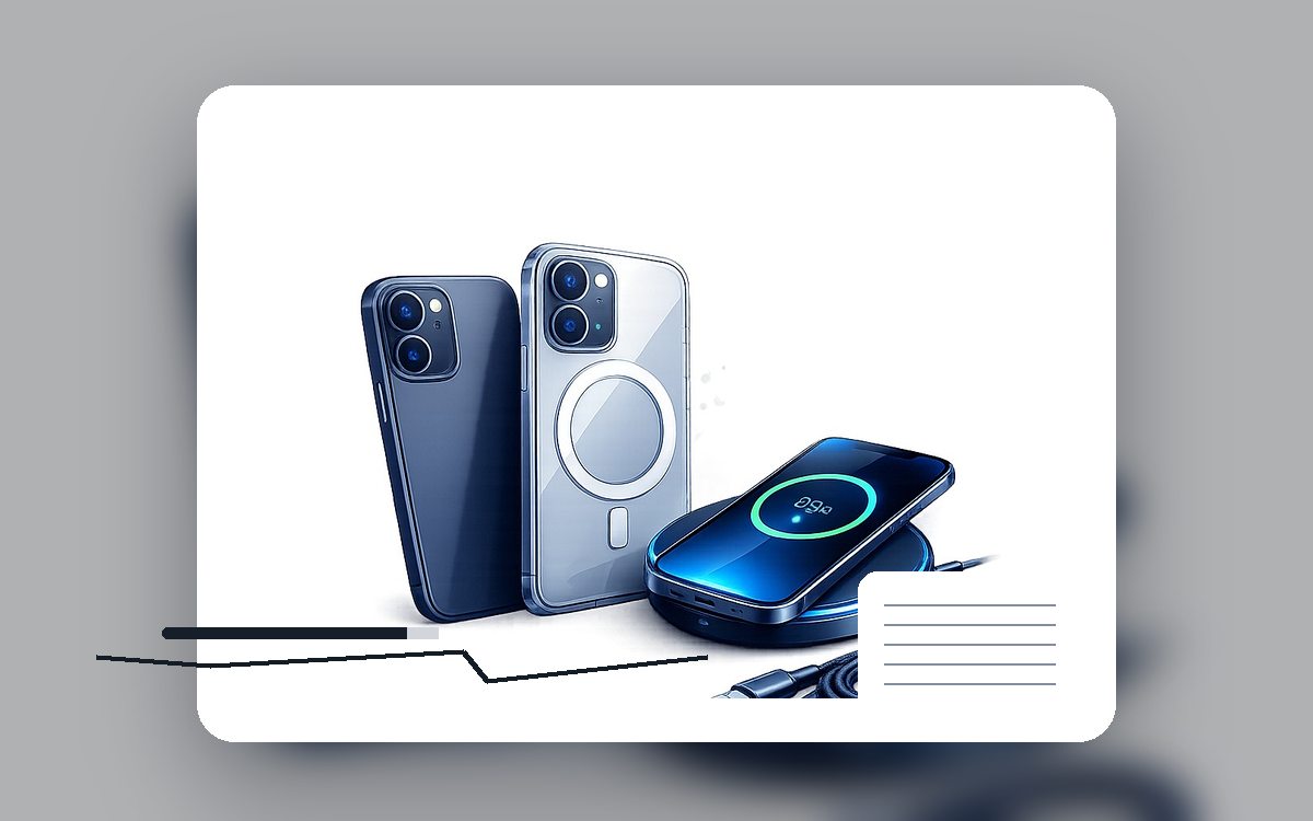 Power bank для iPhone и MacBook: крупный план товара для выбора